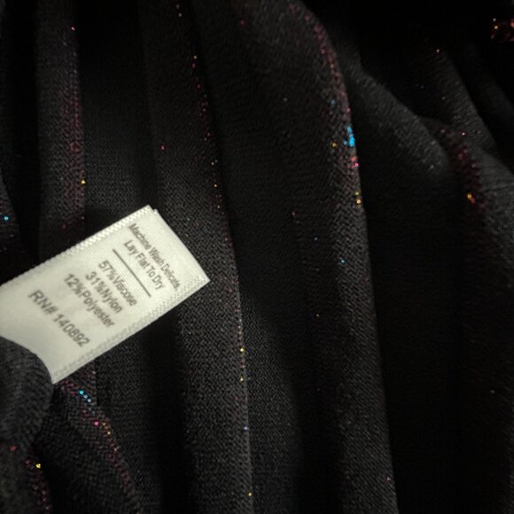 Marine Layer Womens Penny Pleated Midi Skirt Small Black Red Metallic Glitters - Picture 4 of 8